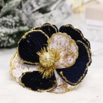 Украшение новогоднее «Пуансеттия - Нежность» 15 см, Сапфир/Золото