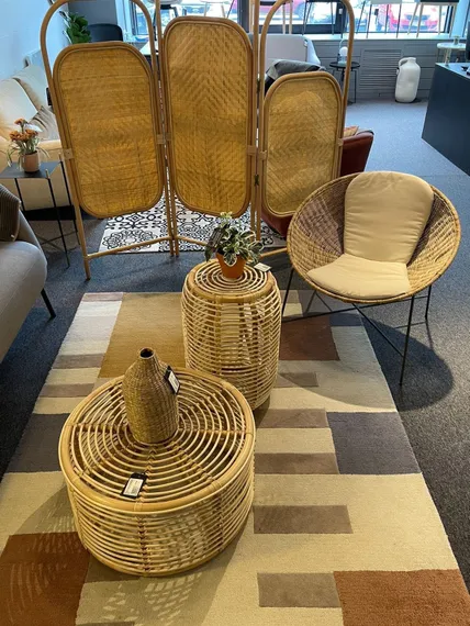 Журнальный столик Koana из ротанга Ø65 см