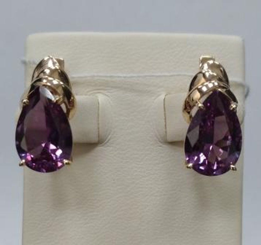 Серьги из золота с александритом