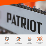 Бензопила PATRIOT PT-385, шина 35 см, 2 л/с, антивибрационная система