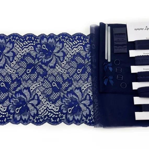 Набор кружевной темно-синий