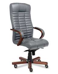 Кресло для руководителя Atlant A кожа серая