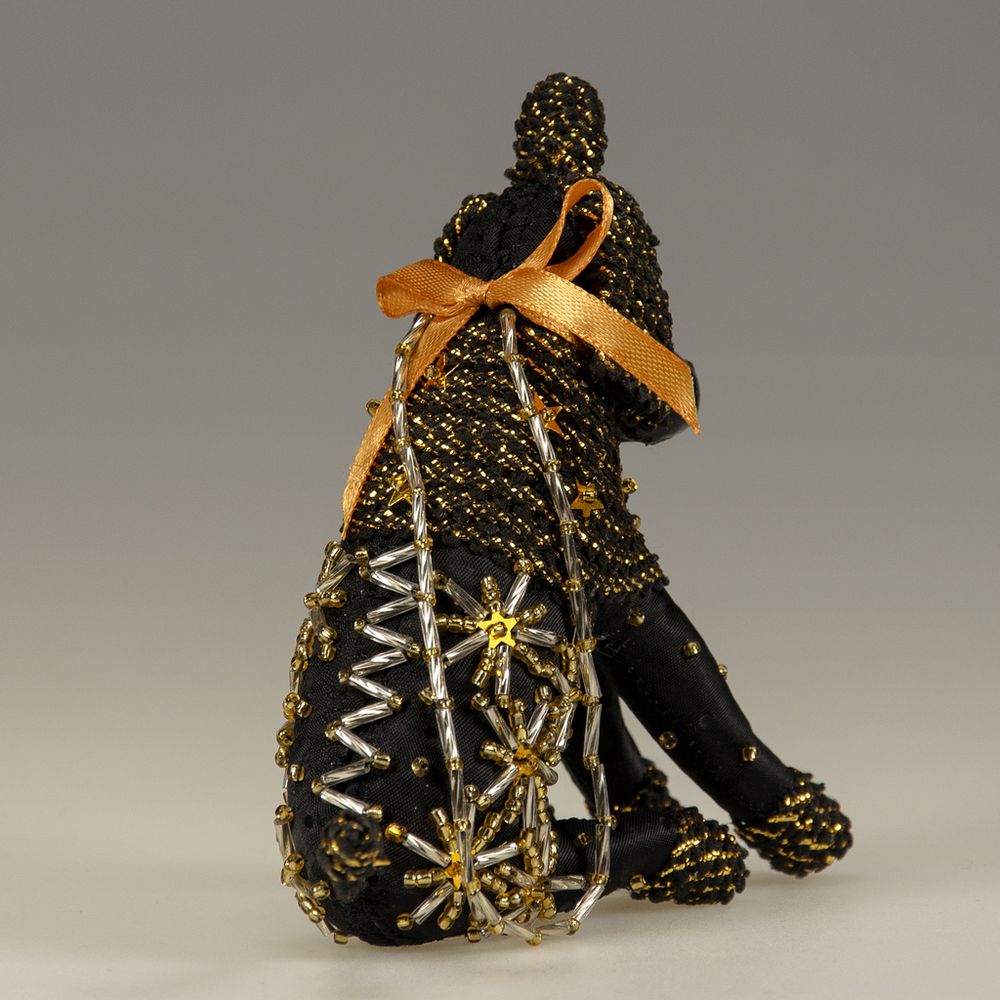 Бисерная ёлочная игрушка Пудель