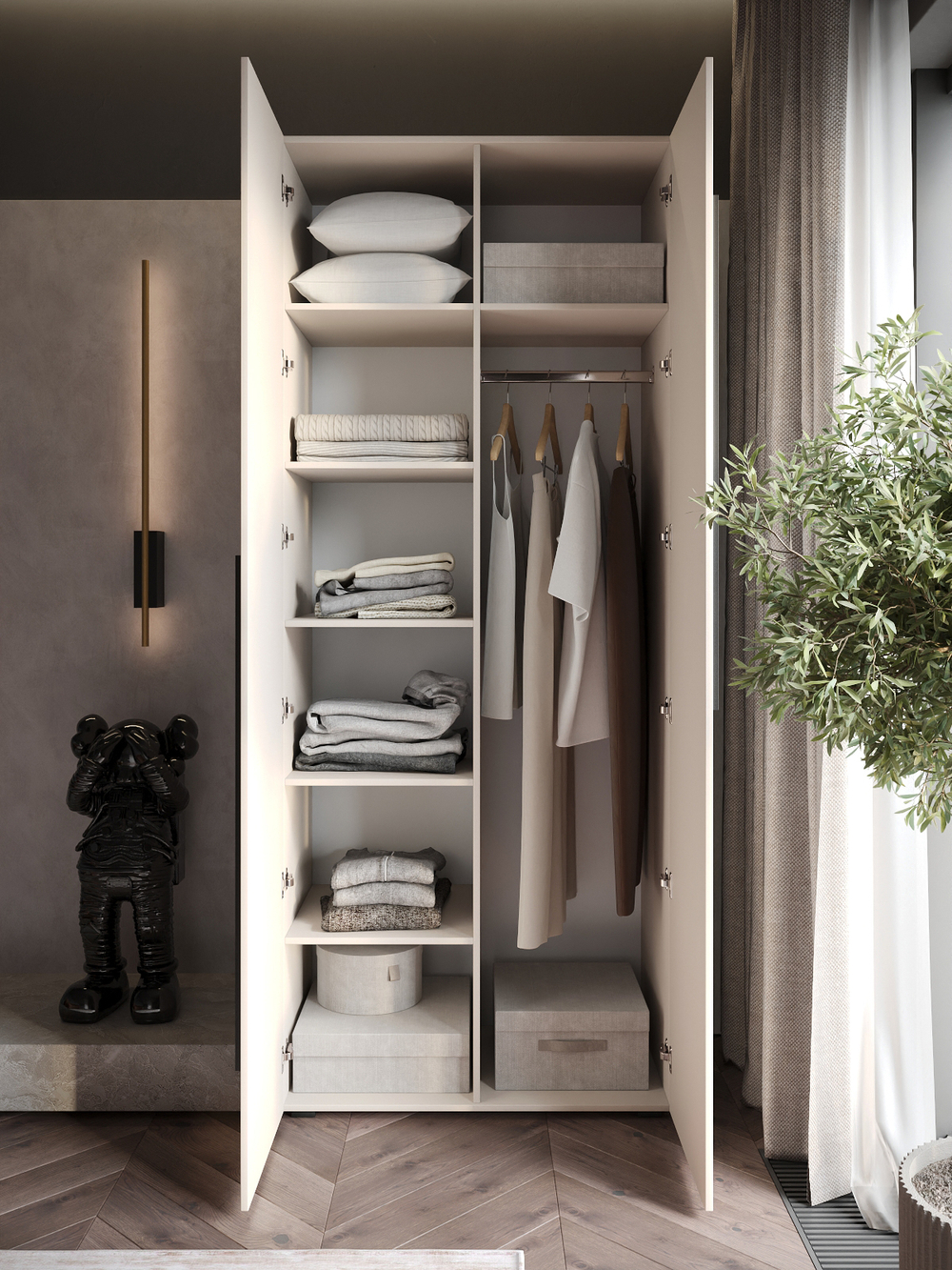 Шкаф распашной Soho, кашемир, 90 см