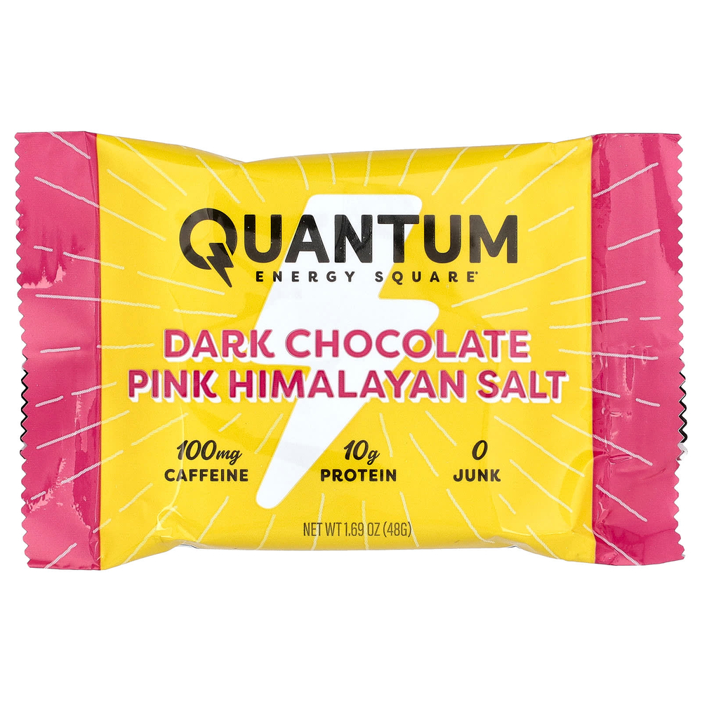 Quantum Energy Square, темный шоколад с розовой гималайской солью, 8 плиток по 48 г (1,69 унции)