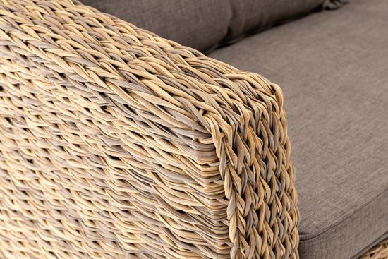 "Капучино" диван из искусственного ротанга (гиацинт) двухместный, цвет соломенный