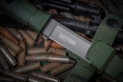 Нож Kizlyar Supreme VECTOR AUS-8 TW OKH PS (TacWash, Oliva Kraton Handle, Polyamide Sheath)
