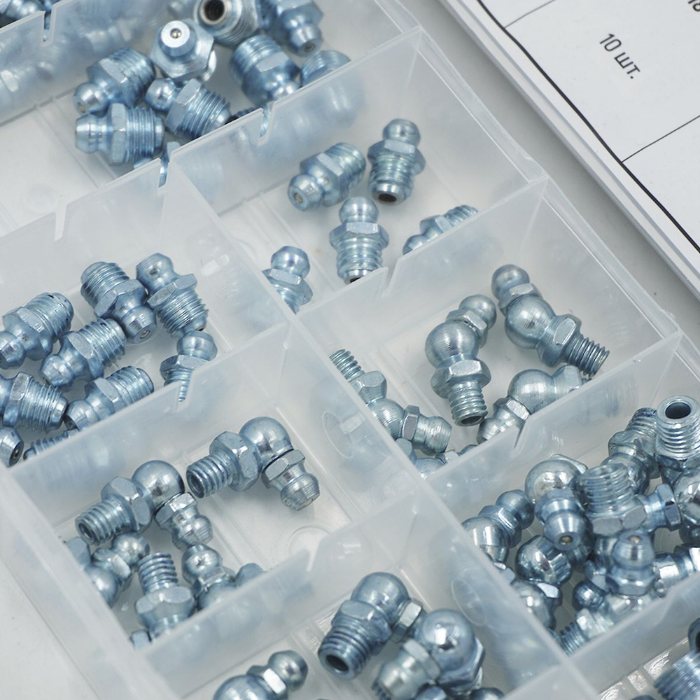 WDK-214053 Набор фитингов для пресс-масленок, металлический ниппель, 110 шт.