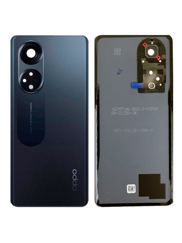 Задняя крышка для Oppo Reno 8T 5G черная (Black) со стеклом камеры