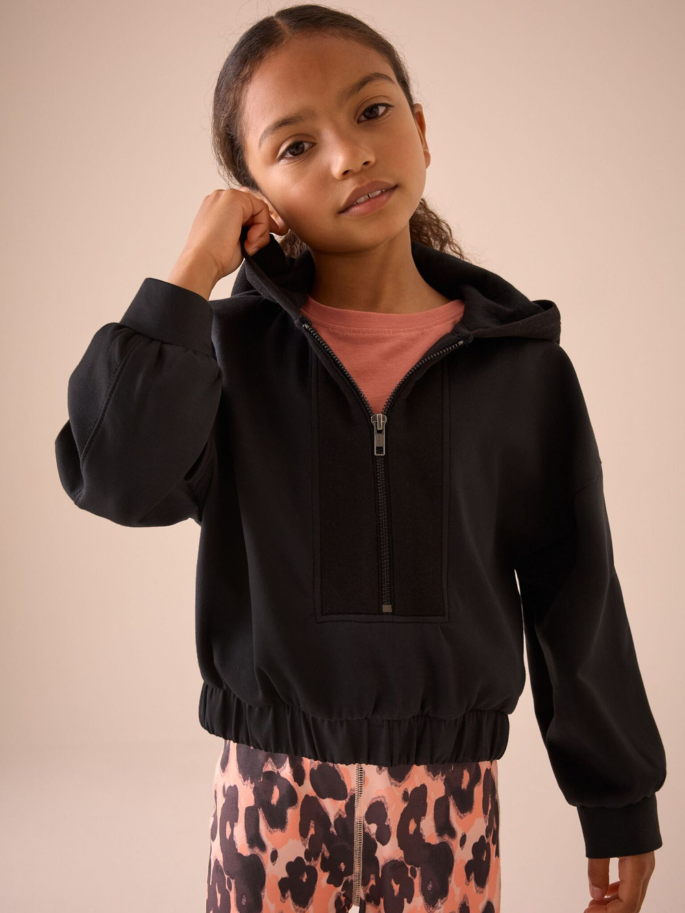 Толстовка и легинсы в комплекте для девочки Next E61-615, Черный, Розовый