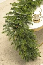 Хвойная гирлянда 180 см с подсветкой встроенной «Богемская» Литая хвоя