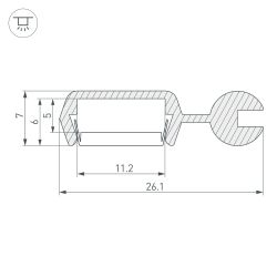 Профиль POLI-2000 ANOD (Arlight, Алюминий) 021738