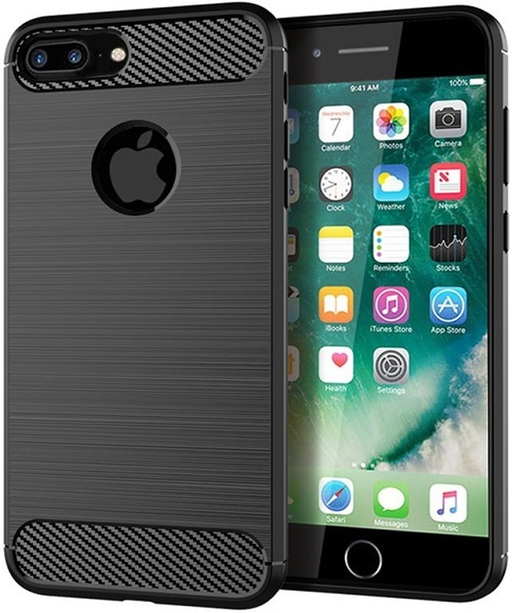 Чехол для iPhone 8 Plus цвет Black (черный), серия Carbon от Caseport