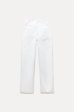 ZARA ДЖИНСЫ Z1975 STRAIGHT LEG HIGH WAIST, БЕЛЫЙ