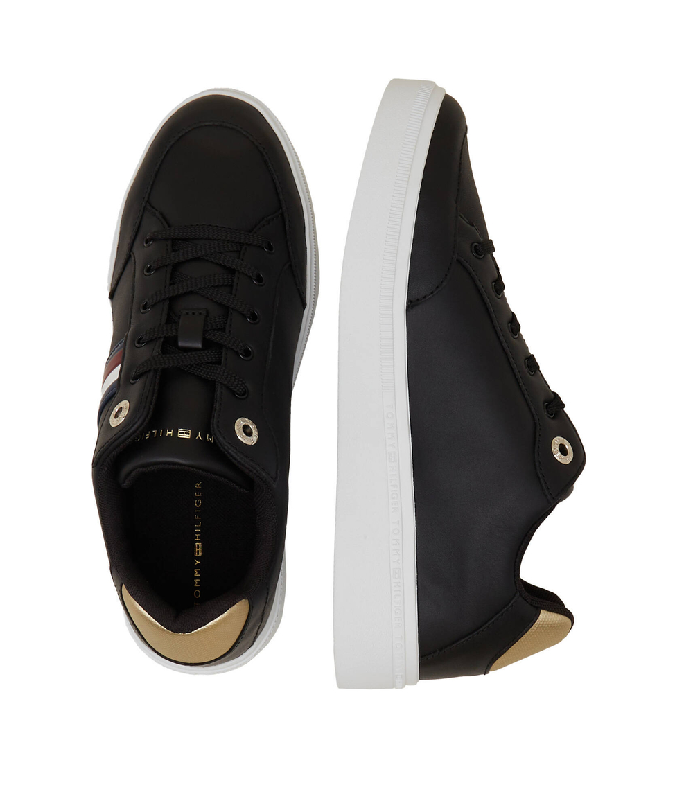 Кожаные кроссовки elevated global stripes Tommy Hilfiger - черный(FW0FW07446)