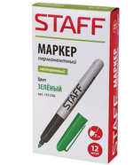 Маркер перм. 2,5мм, нестираемый, зеленый (STAFF)