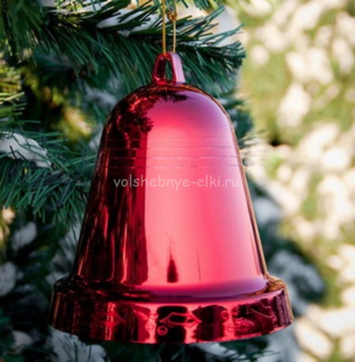 Колокольчик ёлочный, 100 мм. (10 см.), красный, для уличной ёлки