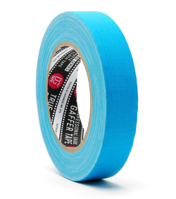 Профессиональный тейп 120mesh @trueGAFF 25мм/25м - Ярко Голубой (Светится в ультрафиолете) на тканевой основе  для киносъемок и сцен тип Gaffer Pro tape