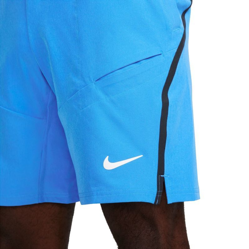 Мужские теннисные шорты Nike Court Dri-Fit Advantage 9" Tennis Short - light photo blue/black/white