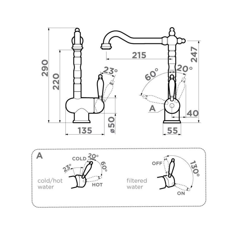 Кухонный смеситель Omoikiri Kyoto 2 Plus-AB