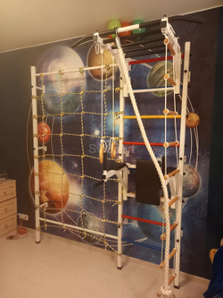 Монтаж шведской стенки Sv Sport с канатным лазом в пеноблочные, газоблочные стены