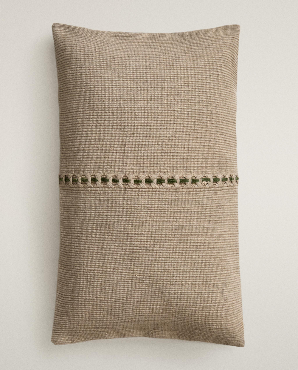 Zara Home наволочка декоративная из льна, зелёный, 30x50 см