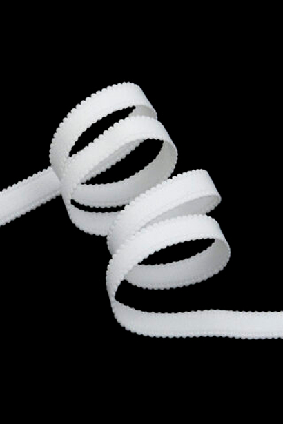 Резинка бретелечная белая матовая ширина 10 мм без учета фестона Lauma (Латвия)