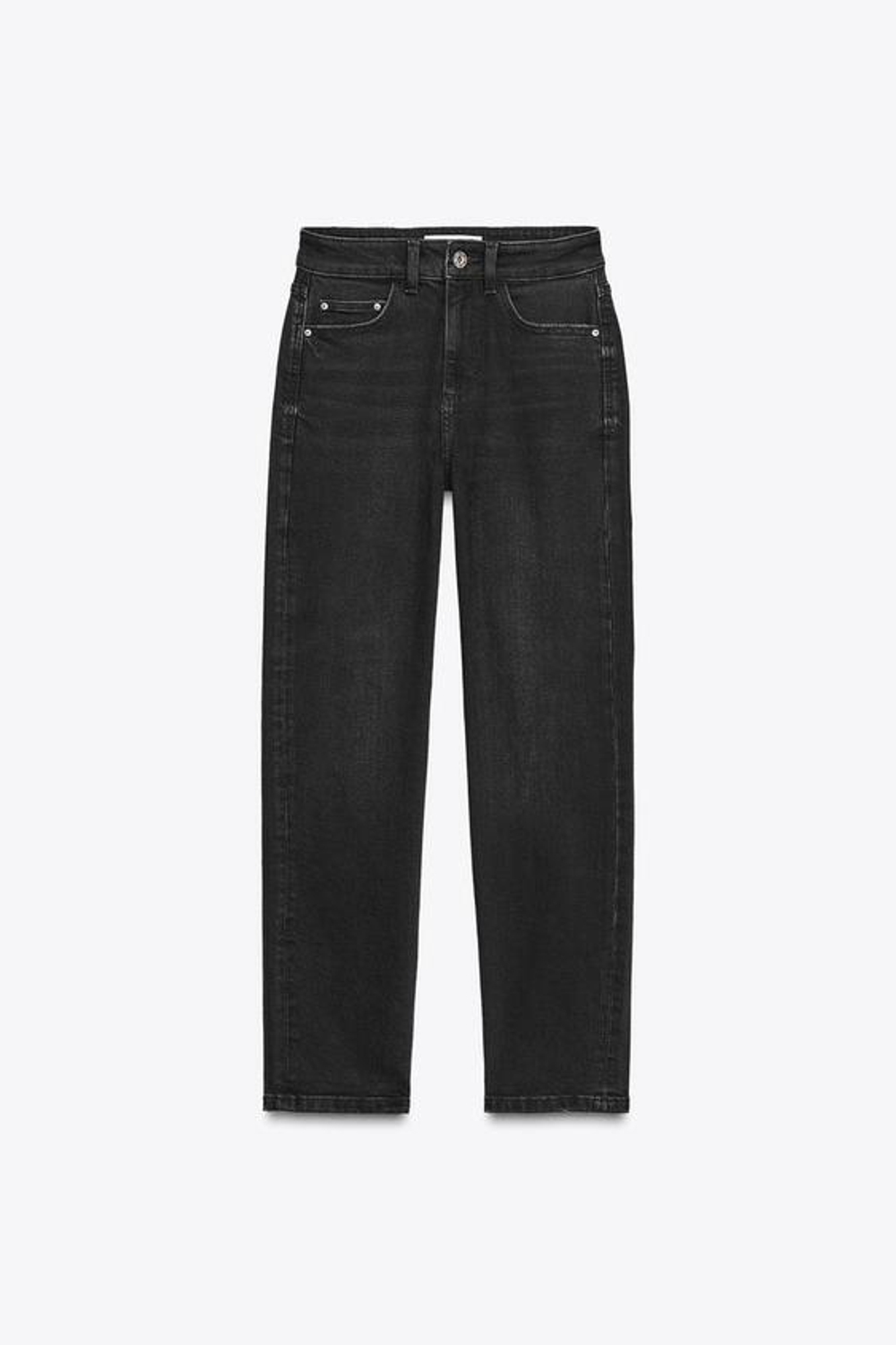 ZARA ДЖИНСЫ MOM FIT COMFORT Z.01 С ВЫСОКОЙ ПОСАДКОЙ, ЧЕРНЫЙ