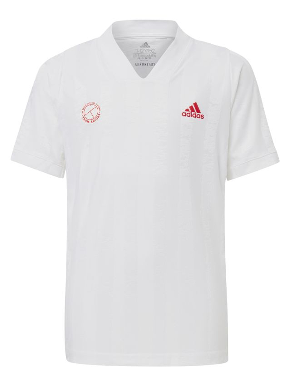 Детская теннисная футболка Adidas Boys Freelift - white/scarlet