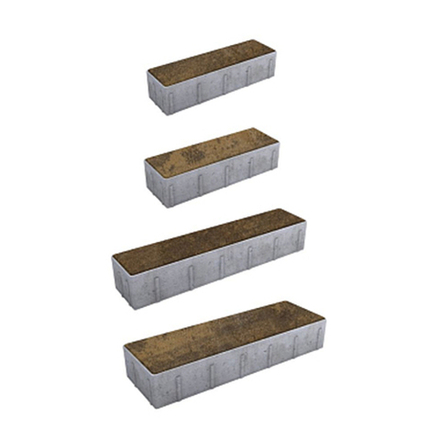 Тротуарная плитка ПАРКЕТ - Листопад гладкий Мокко, комплект из 4 видов плит