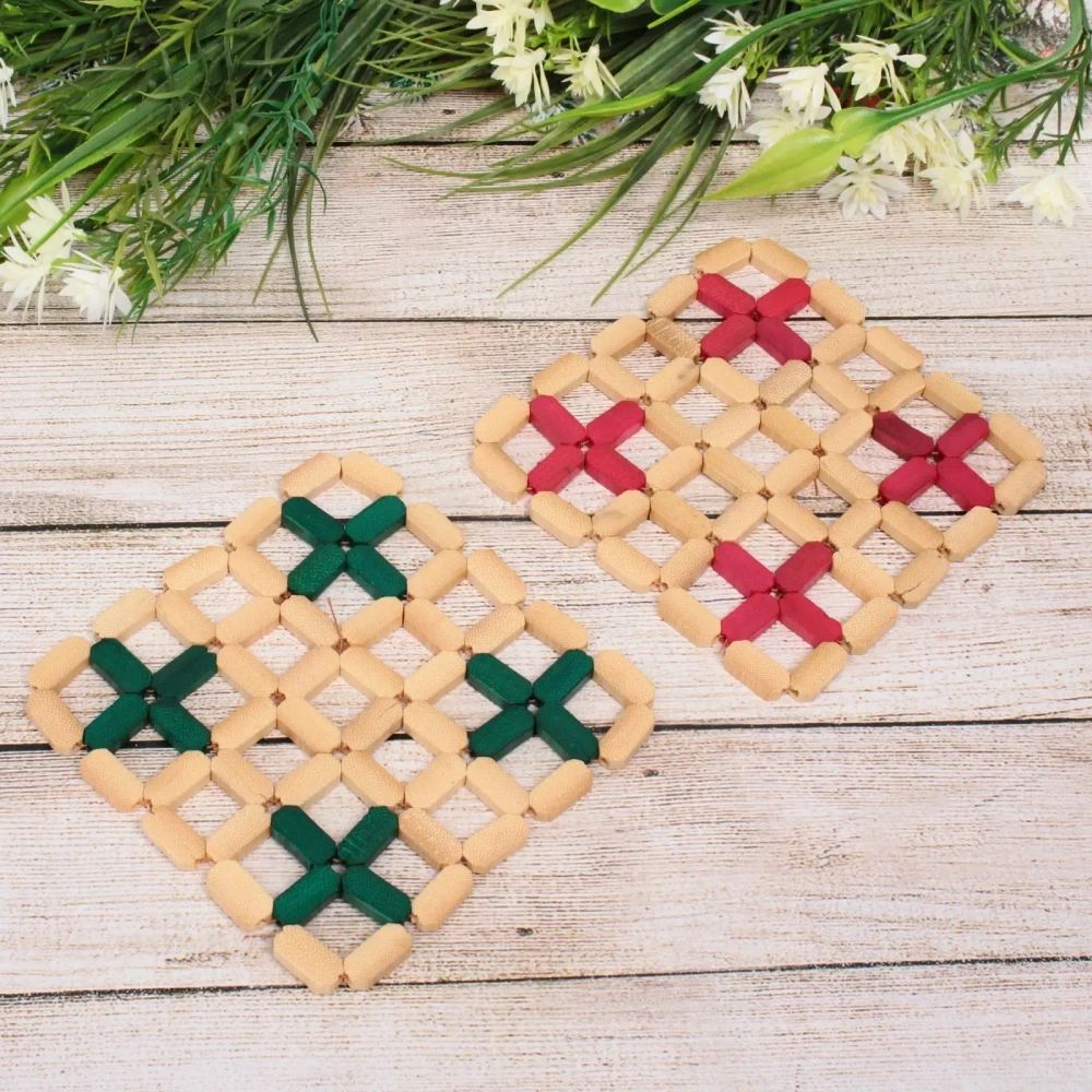 Подставка под горячее бамбуковая «Цветы» 13*13см