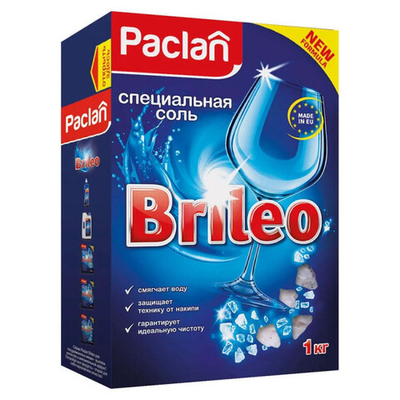 Спецсоль для посудомоечных машин Paclan Brileo, 1 кг, шт.