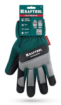 KRAFTOOL ULTIMATE р.L (9), профессиональные комбинированные перчатки, работа с сенсорными экранами (11299-L)