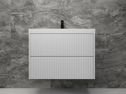 Тумба подвесная "Стокгольм 80", Classic 80, (2 ящ.) белый рифленый софт, PUSH