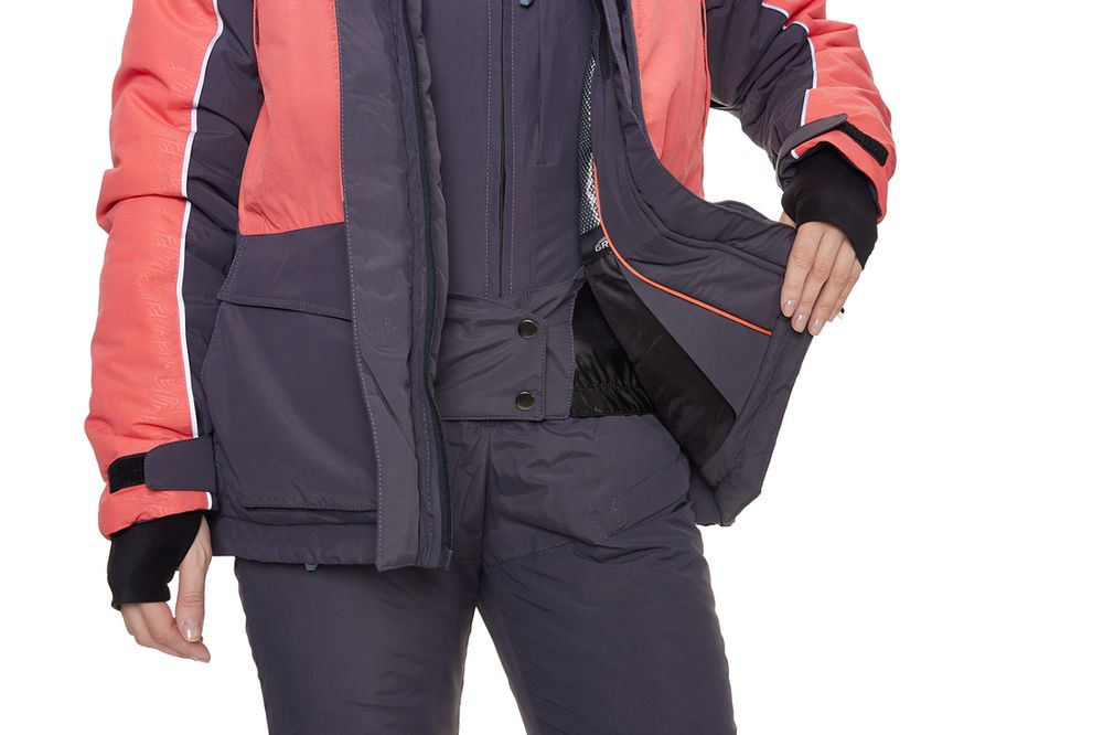 Костюм женский Ангара -35 (графит, лосось) GRAYLING