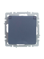 Розетка BRITE РСбш10-3-БрМ 16А IP20 с заземл. защ. шторки с крышкой механизм маренго IEK BR-R16-16-K35