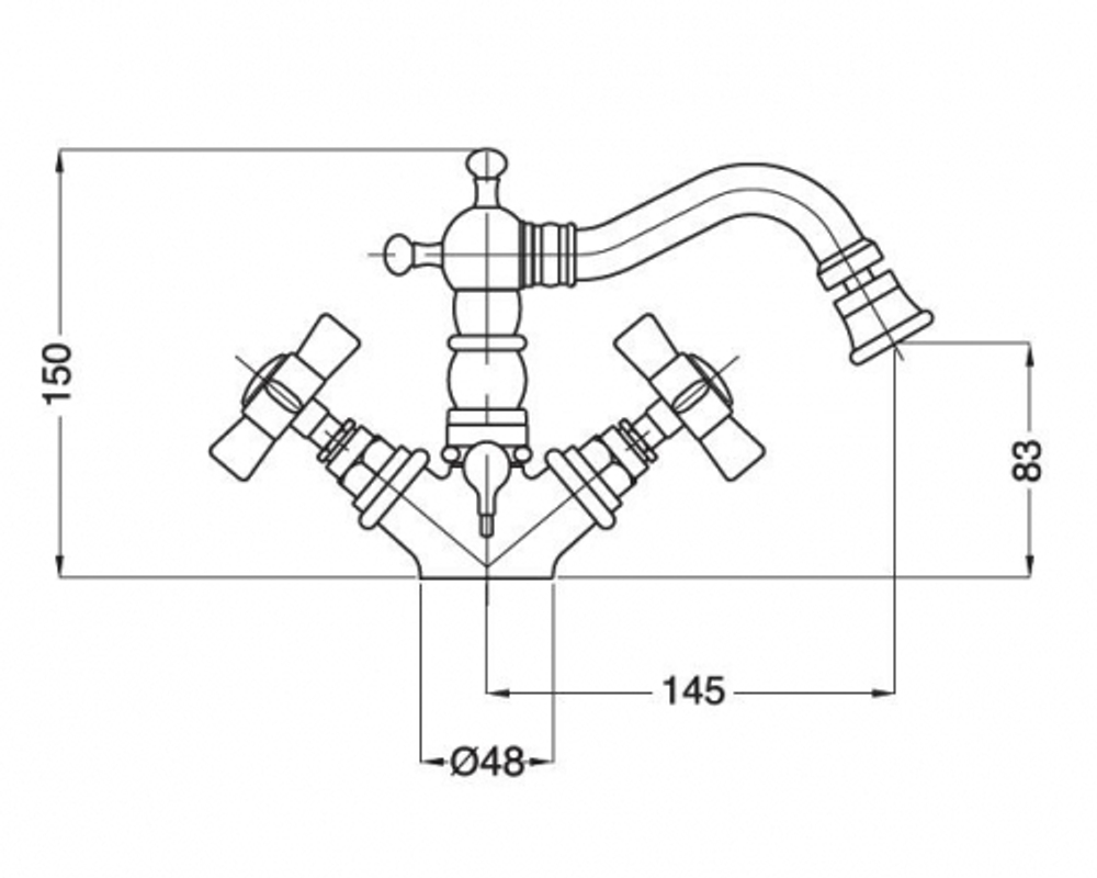 Смеситель Migliore Princeton ML.PRN-844.DO для биде - золото