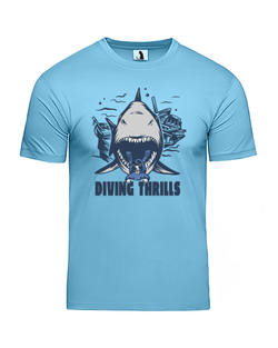 Футболка Diving Thrill классическая прямая голубая