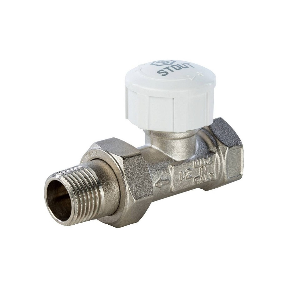Клапан термостатический прямой STOUT - 1/2" x 1/2" (ВР/НГ, PN10, Tmax 100°C)