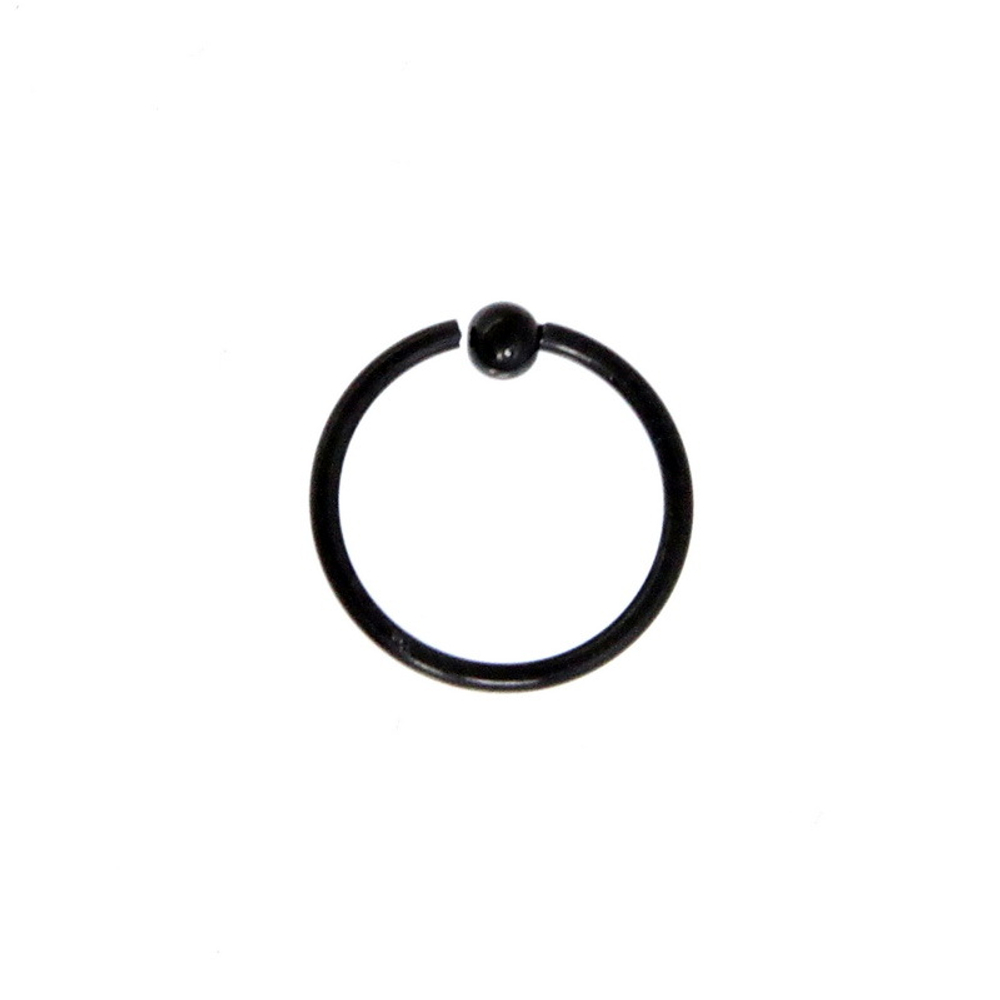 Кольцо в нос сталь с шариком черное 0,8 мм (020)