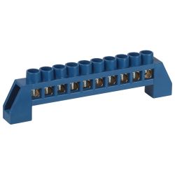 Шина ЭРА NO-224-59 N ноль в изоляторе ШНИ-6х9-10-Д-синий