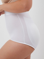 Шелковистые трусы с завышенной талией и пуш-ап эффектом (Размер: S) (Цвет: белый)