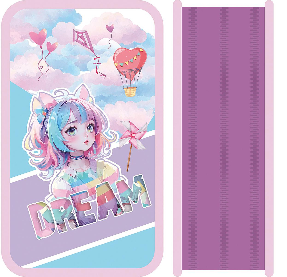 Пенал 3 секц. большой тканевый торец 190/105 "Анимемания 2025" (Пчелка)