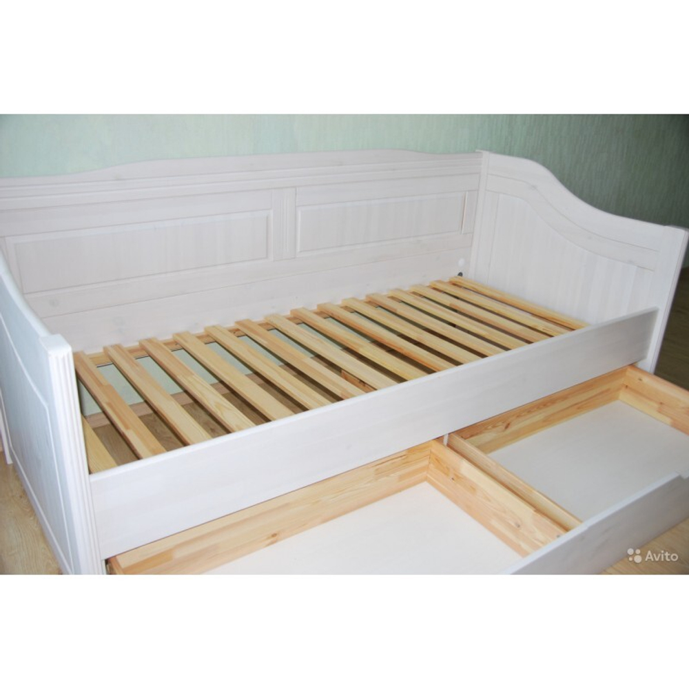 Кровать-диван «Бейли» с выдвижными ящиками 90х200 белый воск/антрацит