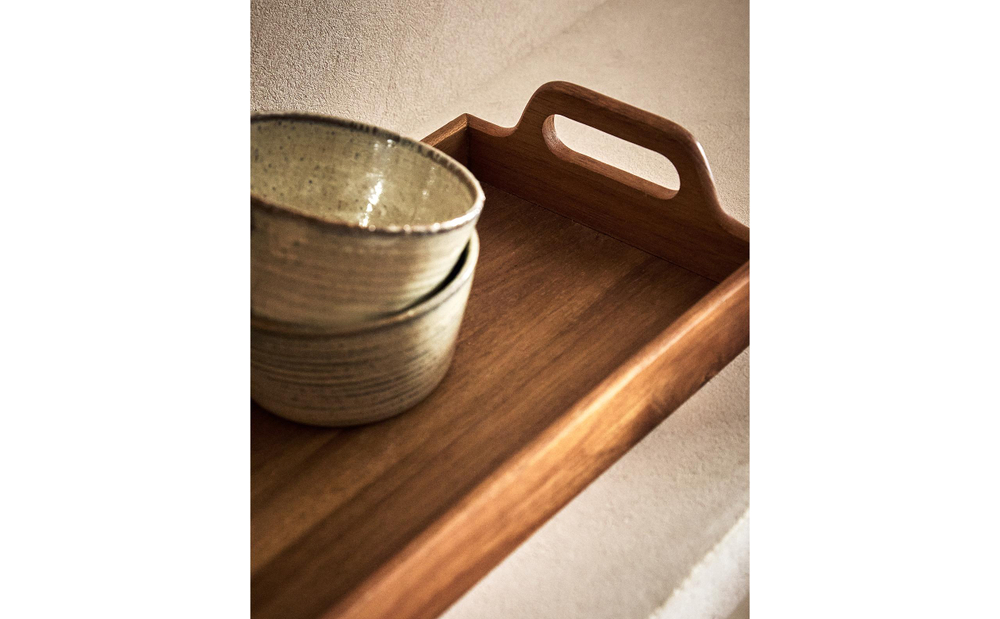 Zara Home Поднос из дерева, цвет бежевый, 39 см