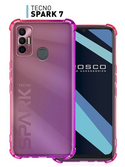 Чехол ROSCO для Tecno Spark 7 оптом (арт. TCN-S7-HARD-TPU-PINK-PURPLE)