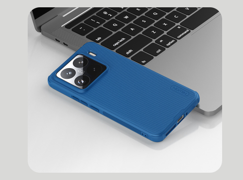 Противоударный чехол синего цвета от Nillkin для Xiaomi 15 Pro, серия Super Frosted Shield Pro