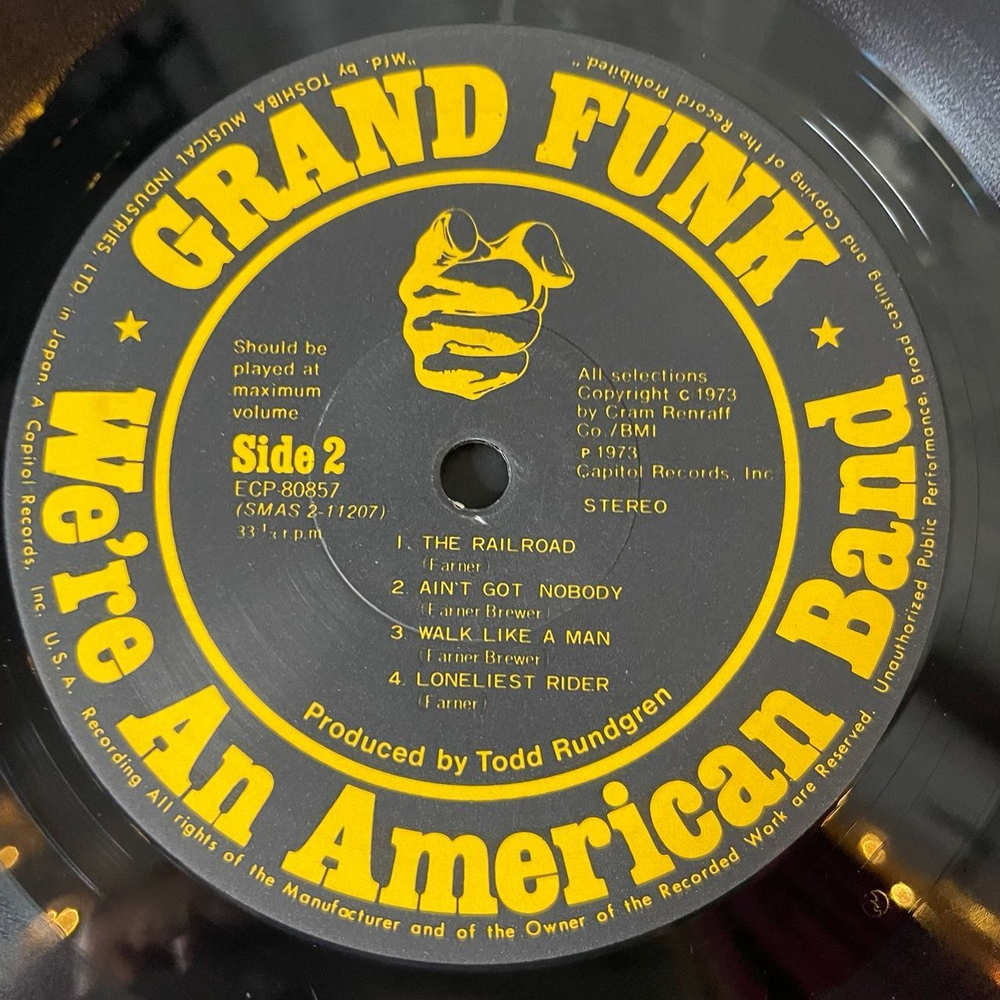 Винтажная виниловая пластинка LP Grand Funk Railroad We Are An American Band (Japan 1973) (No Obi)