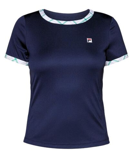 Женская теннисная футболка Fila Yamila Tennis - navy/court green check