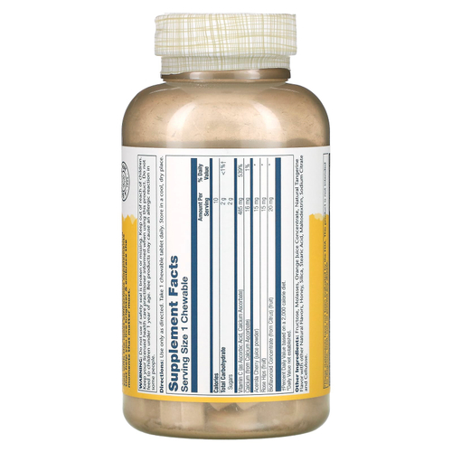 Solaray, жевательные таблетки с буферизованным витамином C, натуральный ароматизатор «Апельсин», 500 мг, 100 шт.